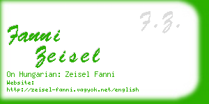 fanni zeisel business card